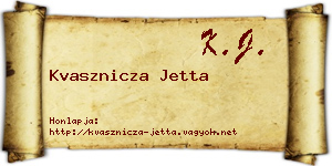 Kvasznicza Jetta névjegykártya